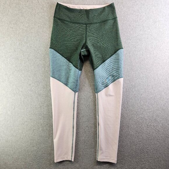Outdoor Voices Leggings Womens M Green Pink Chevron Mid Rise Ankle Workout - Picture 1 of 13